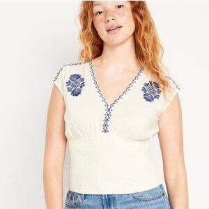 OLD NAVY Waist-Defined Smocked Top Size Medium